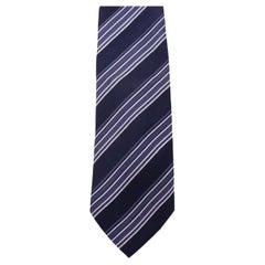 Giorgio Armani Navy Stripe Classic Silk Tie.