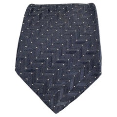 GIORGIO ARMANI Navy White Dots Silk Blend Jacquard Tie