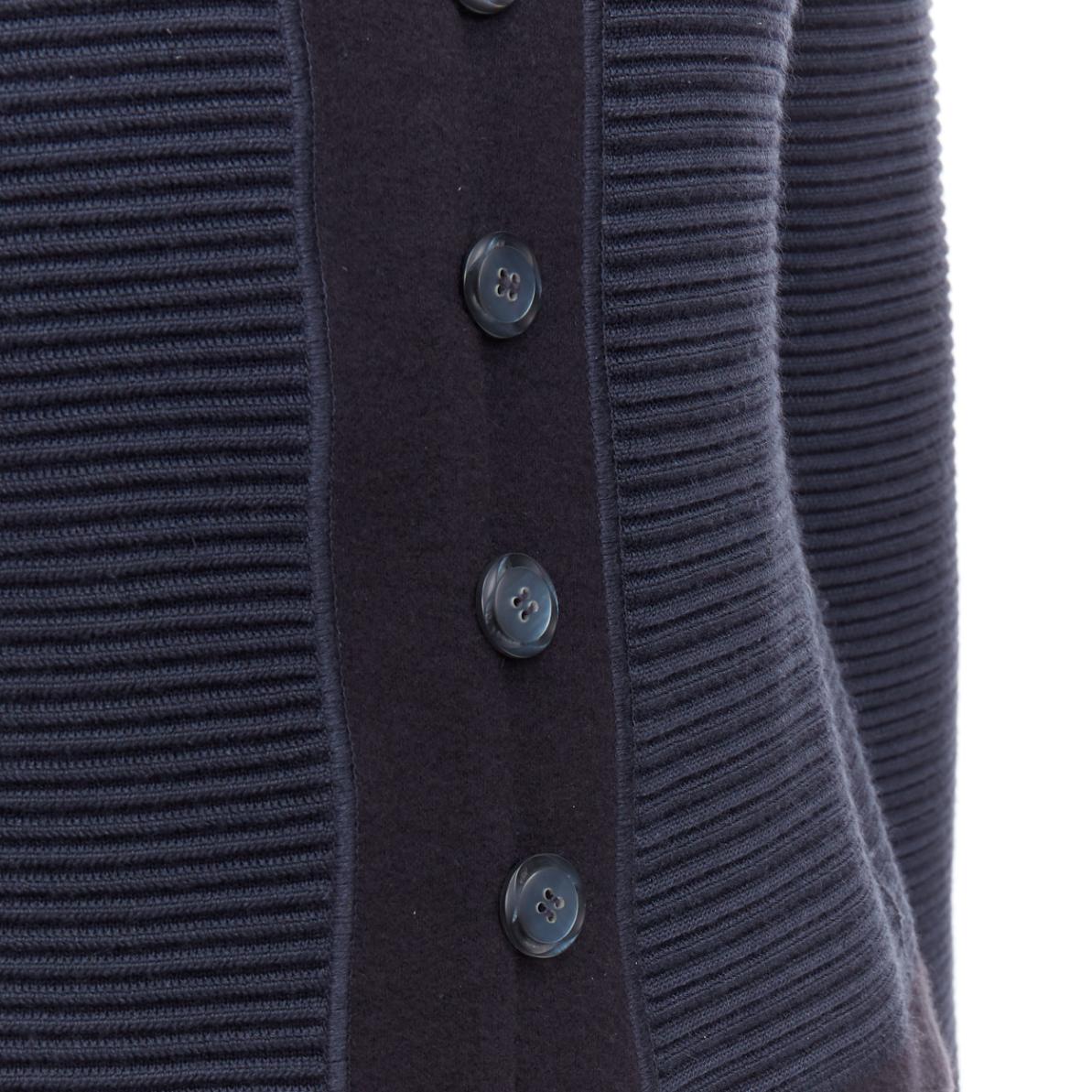 GIORGIO ARMANI navy wool silk cashmere padded knit slim fit jacket IT40 S 2