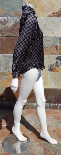 Giorgio ARMANI "New" Brown Silver Black Silk Shirt - Unworn