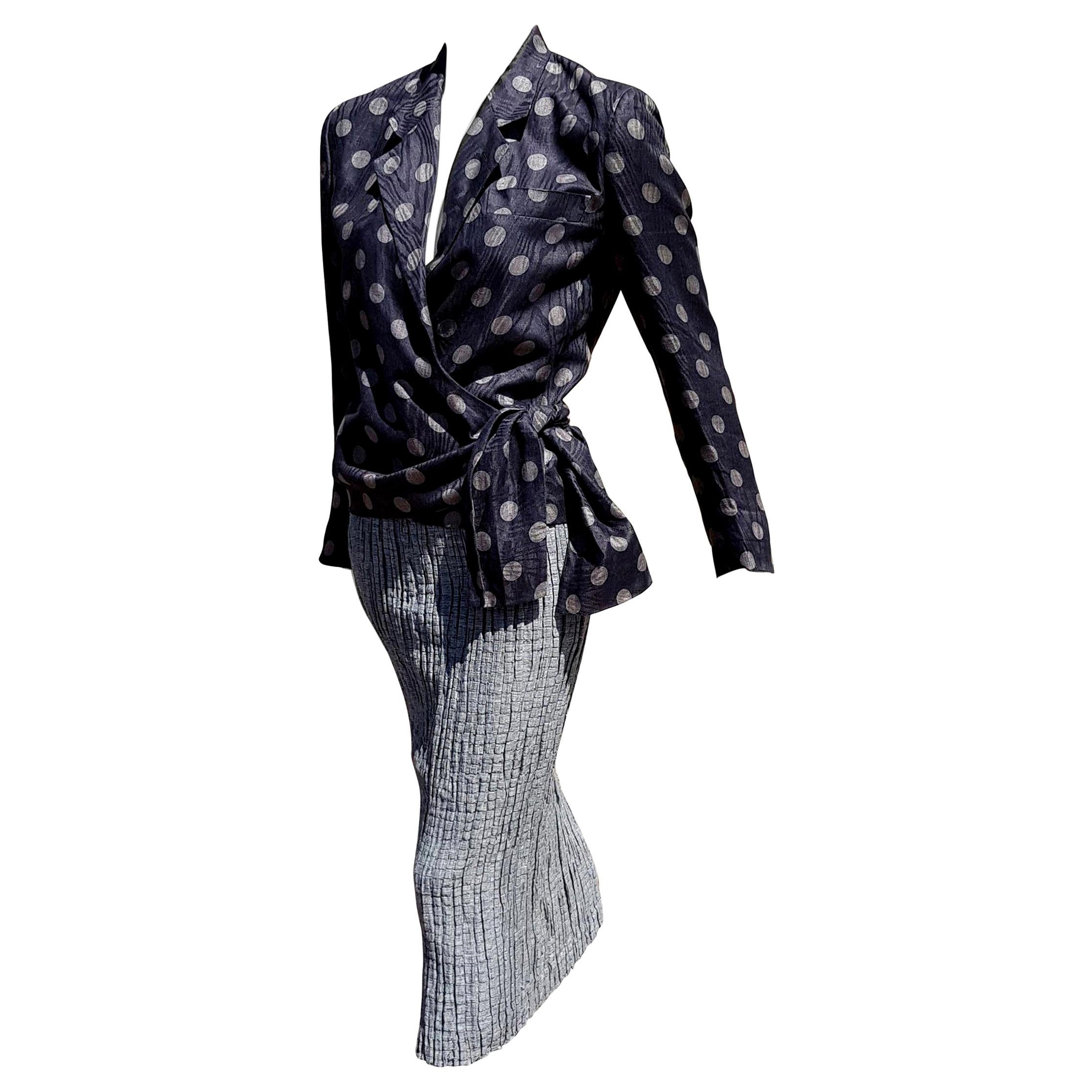 Giorgio ARMANI "New" Haute Couture Gray Organza Silk Linen Dress - Unworn For Sale