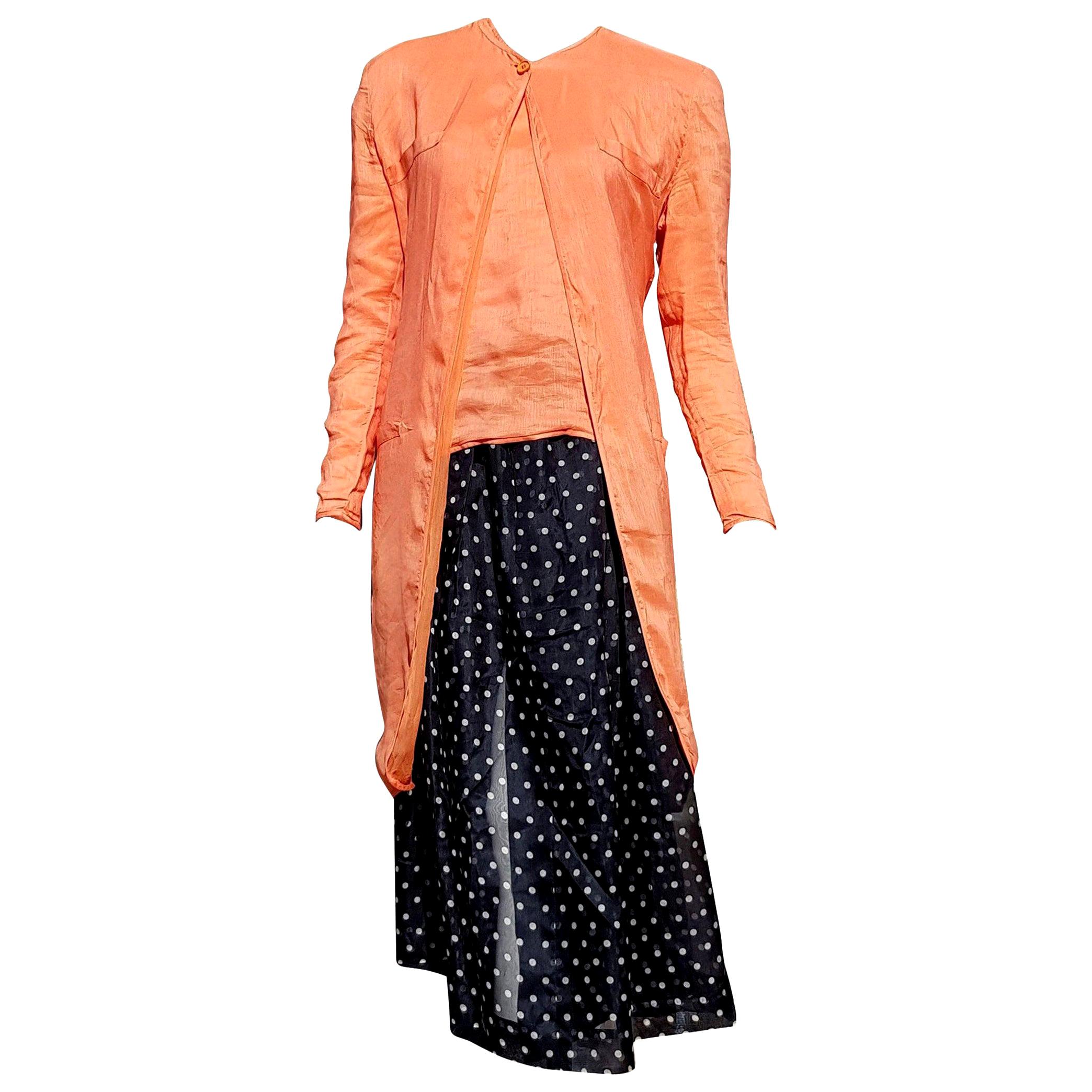 Giorgio ARMANI "New" Haute Couture Silk Linen Ensemble Dress - Unworn For Sale