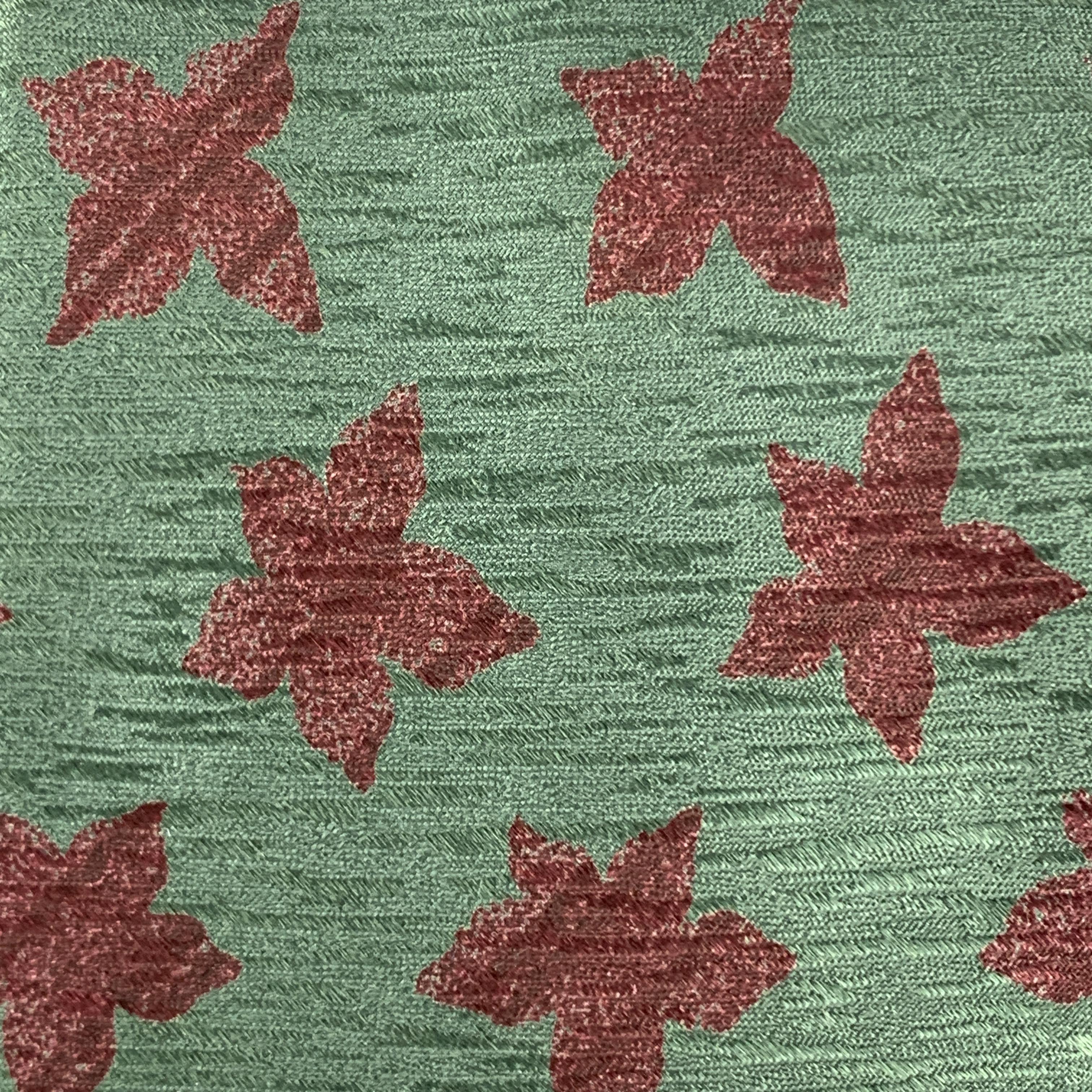 Gray GIORGIO ARMANI Olive & Brown Floral Print Silk Tie