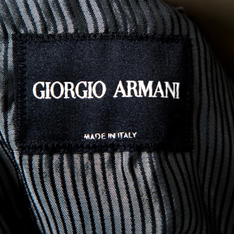 Giorgio Armani Olive Green Faux Suede Zip Front Jacket XXL In Good Condition In Dubai, Al Qouz 2
