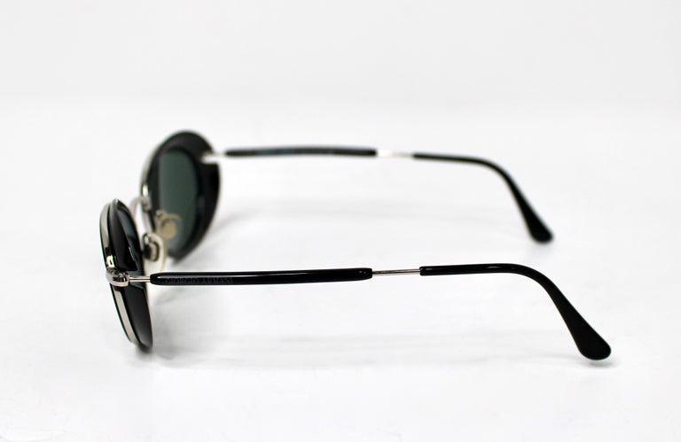 Giorgio Armani Oval Goggle Style Black and Silver-Tone  display picture 3