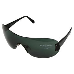 Giorgio Armani Oversized Frameless Blue Tinted Sunglasses circa Y2K