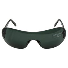 Giorgio Armani Oversized Frameless Blue Tinted Sunglasses circa Y2K