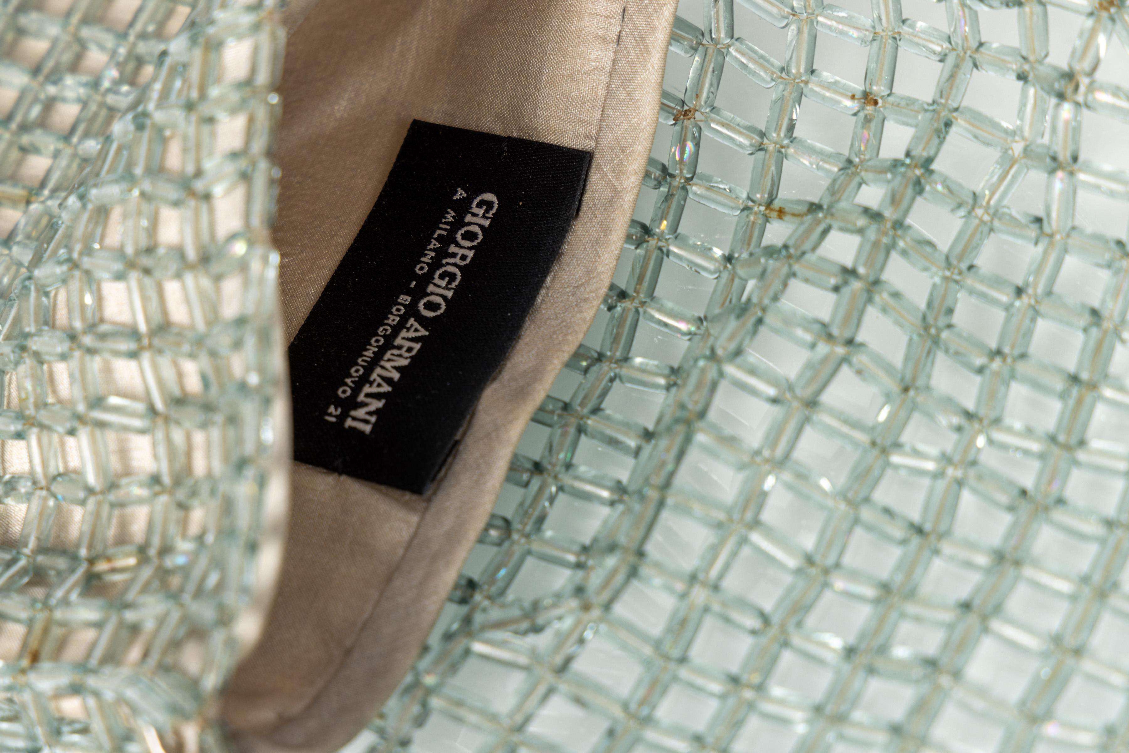 Giorgio Armani Sac à bandoulière en perles de verre bleu pâle - C.C. 1990 en vente 1