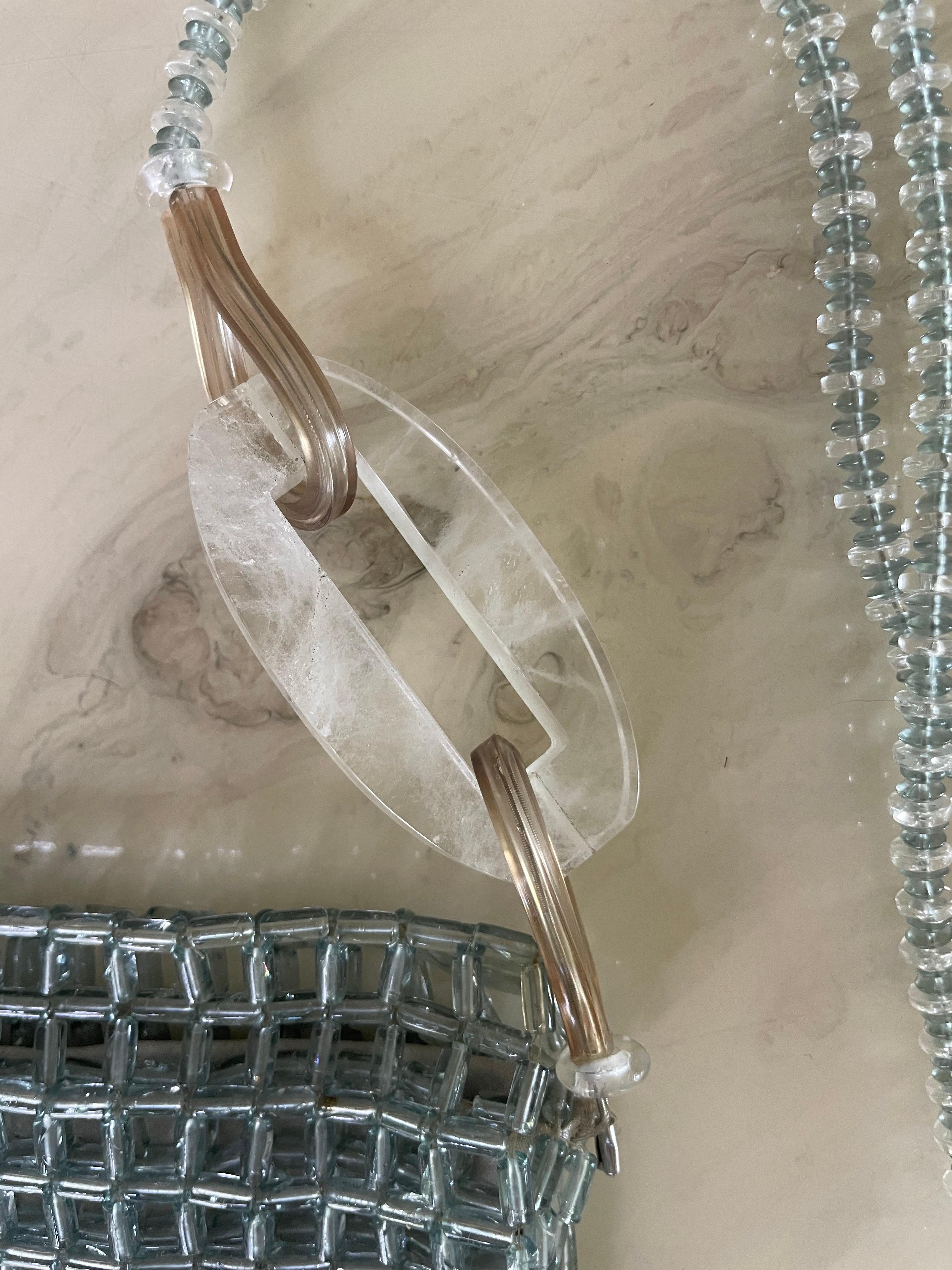 Giorgio Armani Sac à bandoulière en perles de verre bleu pâle - C.C. 1990 en vente 2