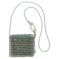 Giorgio Armani Pale Blue Glass Beaded Shoulder Bag — c. 1990s