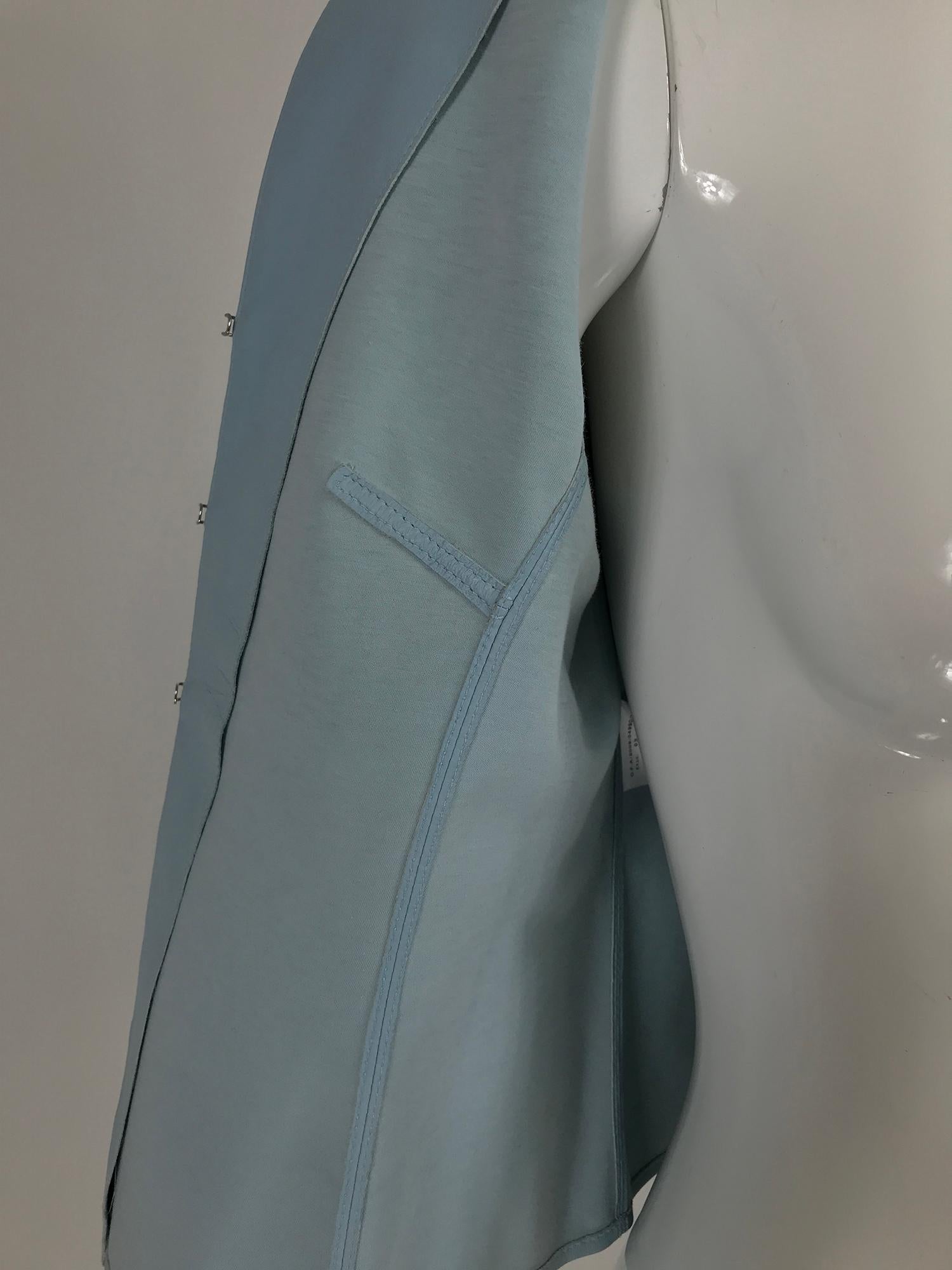 Giorgio Armani Pale Blue Lambskin Jacket  5