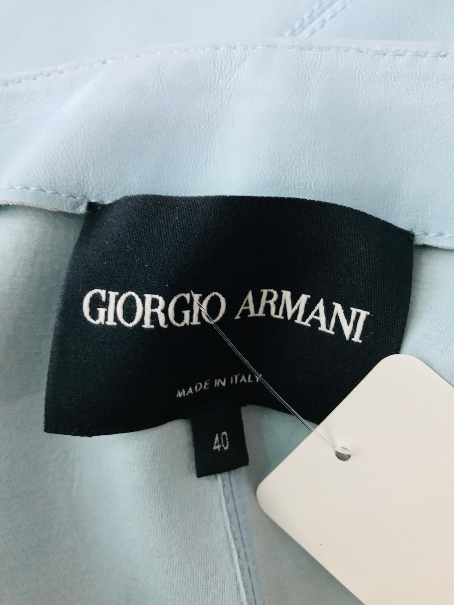 Giorgio Armani Pale Blue Lambskin Jacket  6