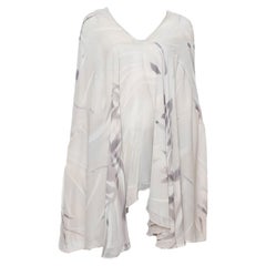 Giorgio Armani Pale Grey Printed Silk Kaftan Blouse S