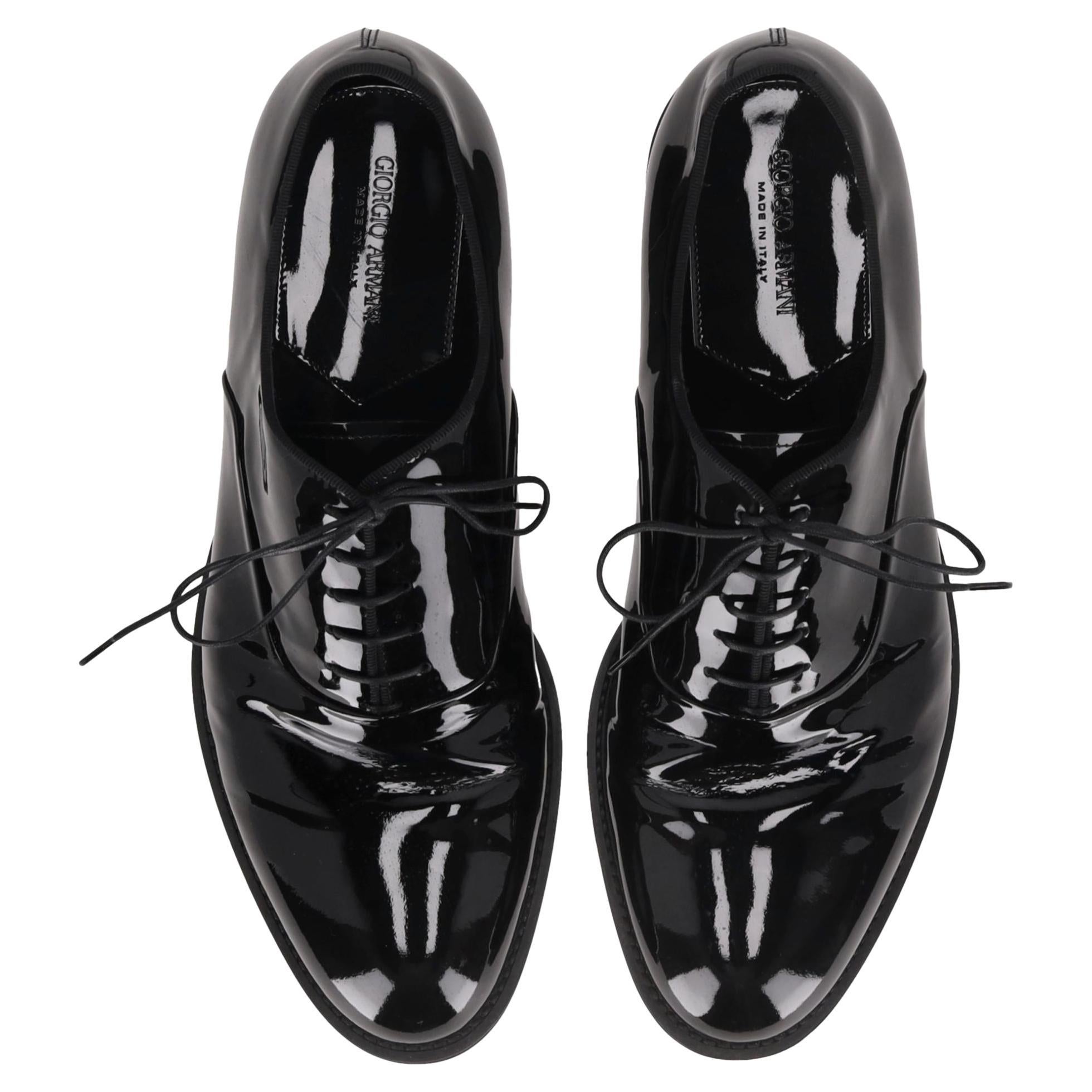 Chaussures derby en cuir verni Giorgio Armani