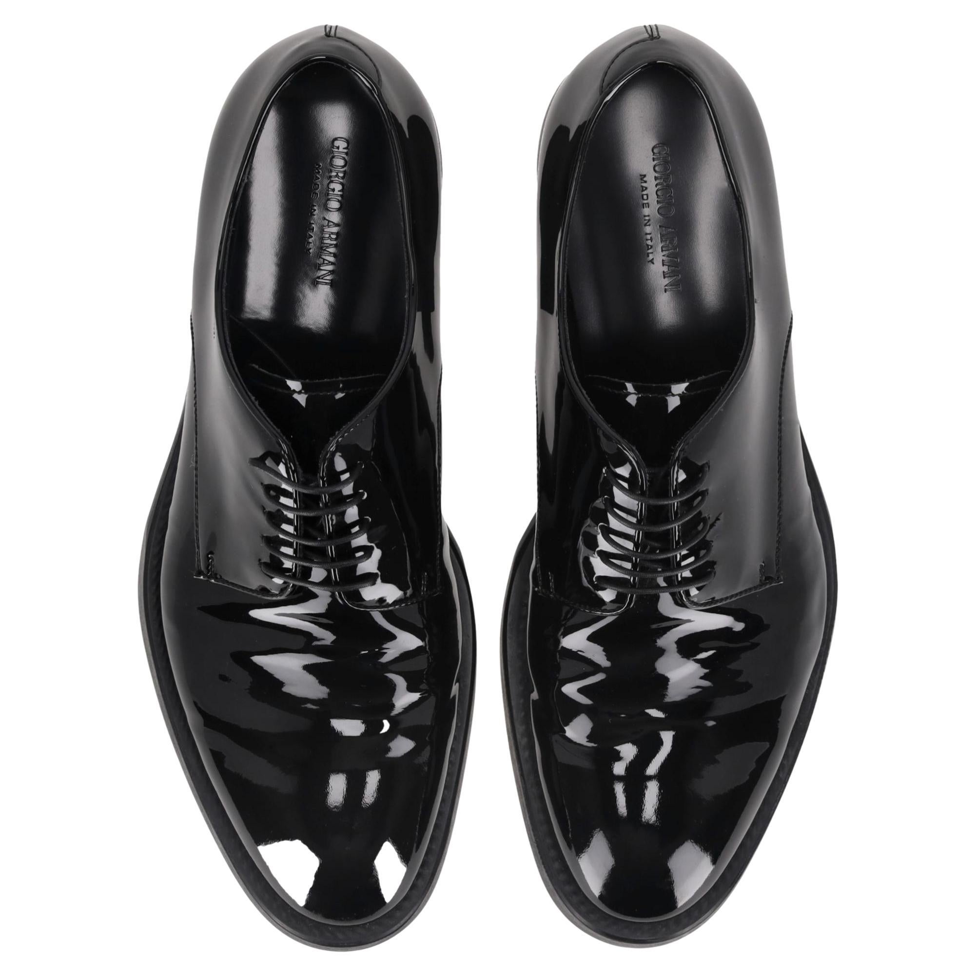 Chaussures derby en cuir verni Giorgio Armani