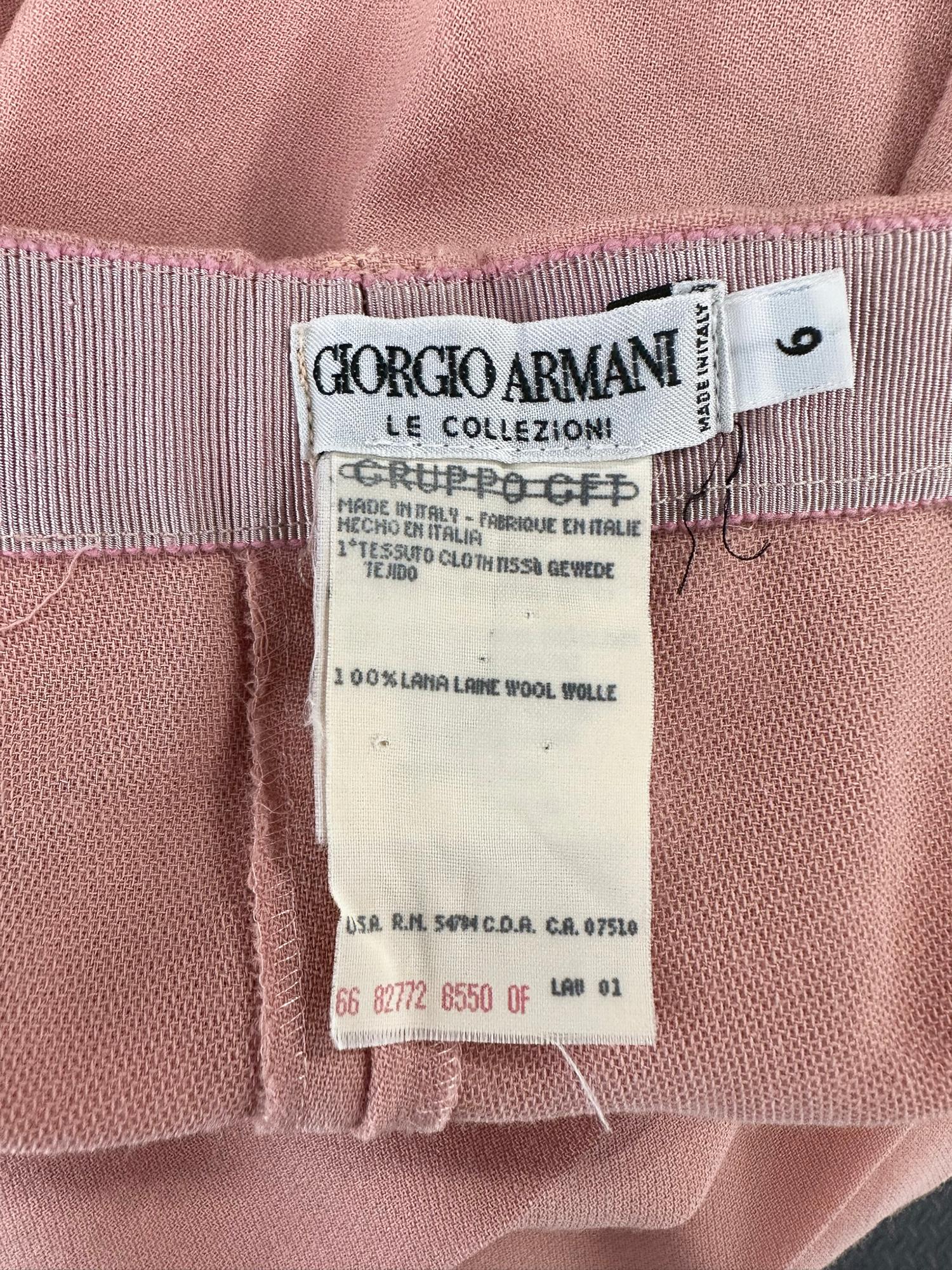 Giorgio Armani Peach Light Wool Double Breasted Pant Set 1990s 8