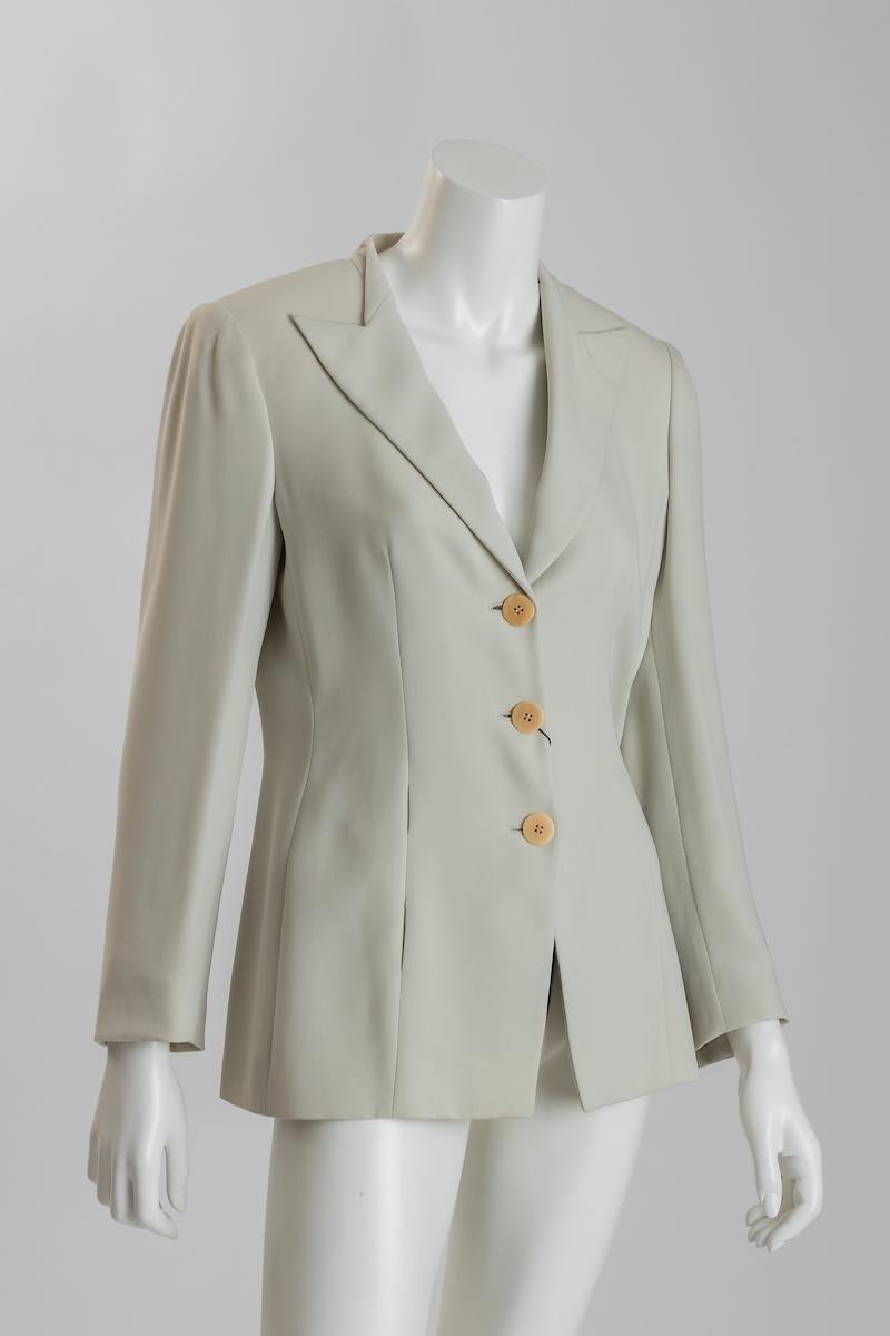 Giorgio Armani Pearl Grey Jacket Size 44 EU New For Sale 1