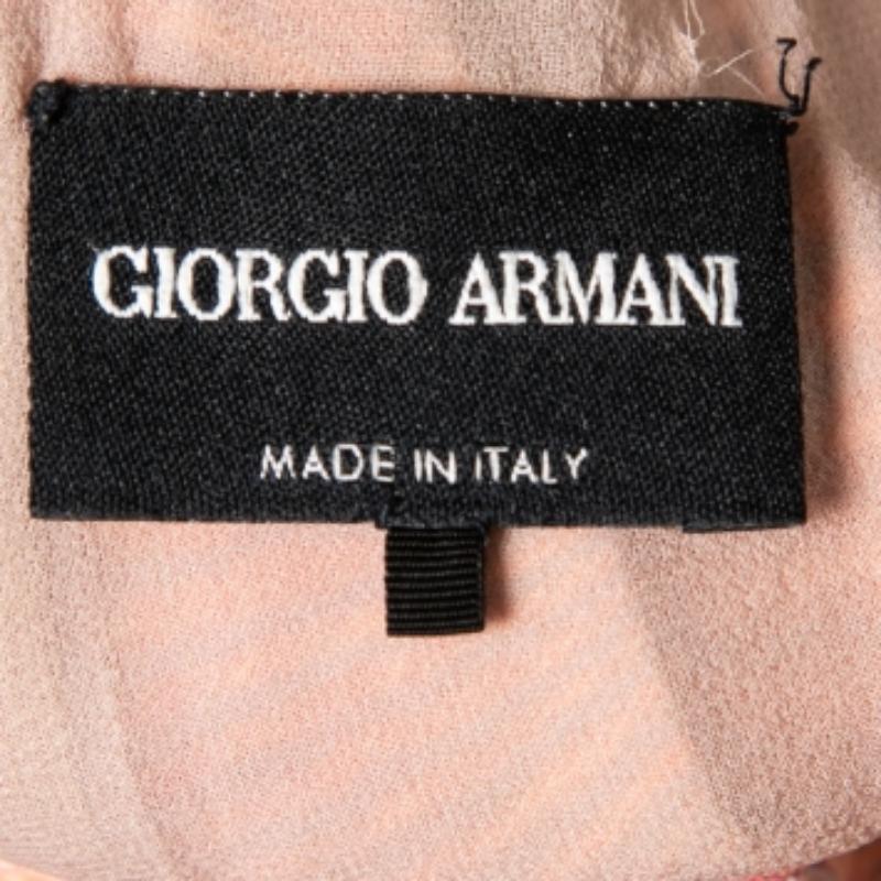 Giorgio Armani Rosa Jacquard Floral Plisado Detalle Vestido S en Bueno estado para la venta en Dubai, Al Qouz 2