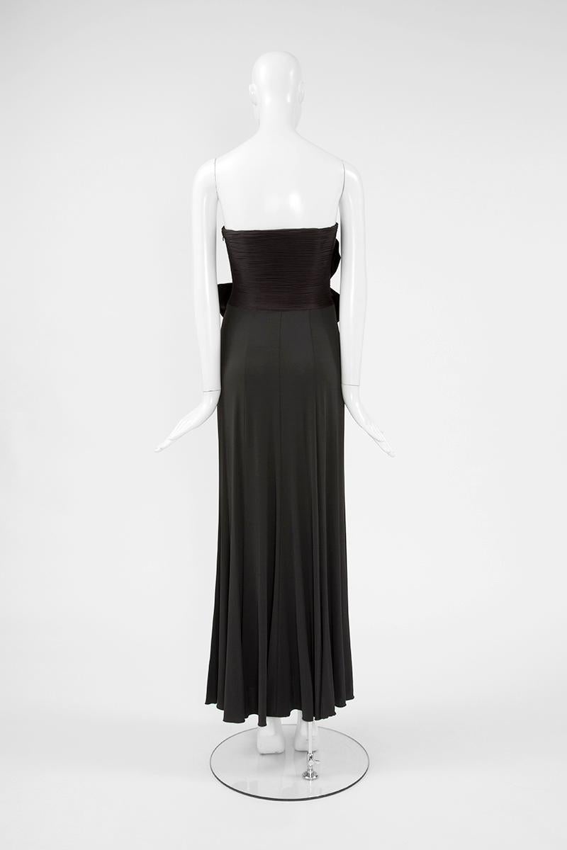 Black Giorgio Armani Pleated Evening Dress For Sale