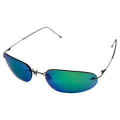 Giorgio Armani Polarized Oval Frameless Sunglasses circa 1990s