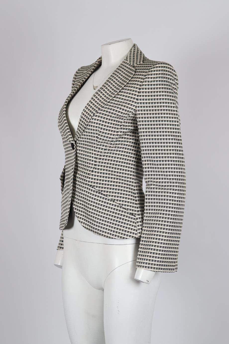 Giorgio Armani Printed Cotton And Silk Blend Blazer It 42 Uk 10 In Excellent Condition In London, GB