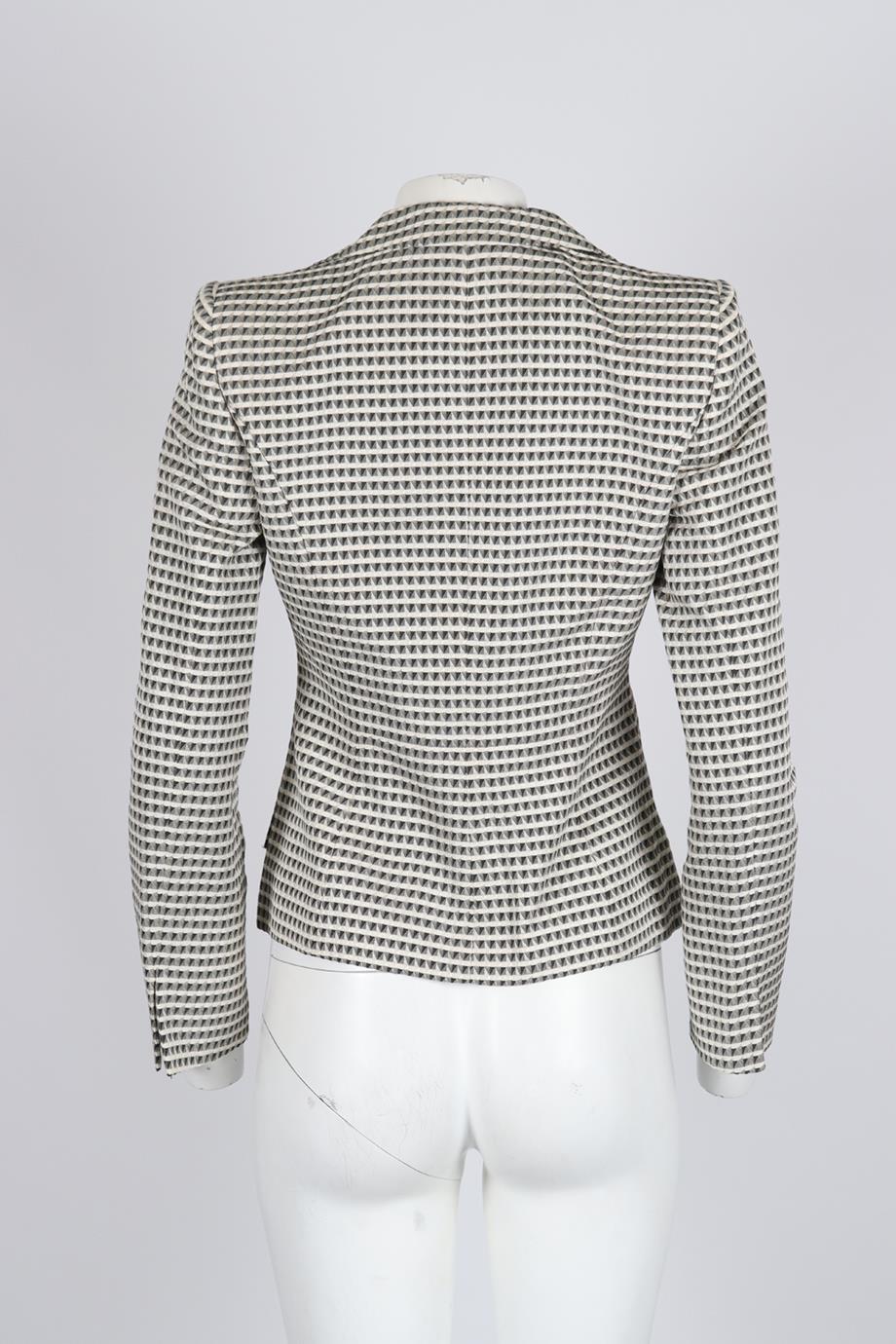 Women's Giorgio Armani Printed Cotton And Silk Blend Blazer It 42 Uk 10