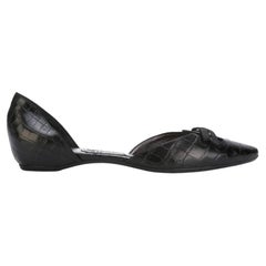 Giorgio Armani Privé Vintage 2000s ballet flats en cuir noir avec embossage 