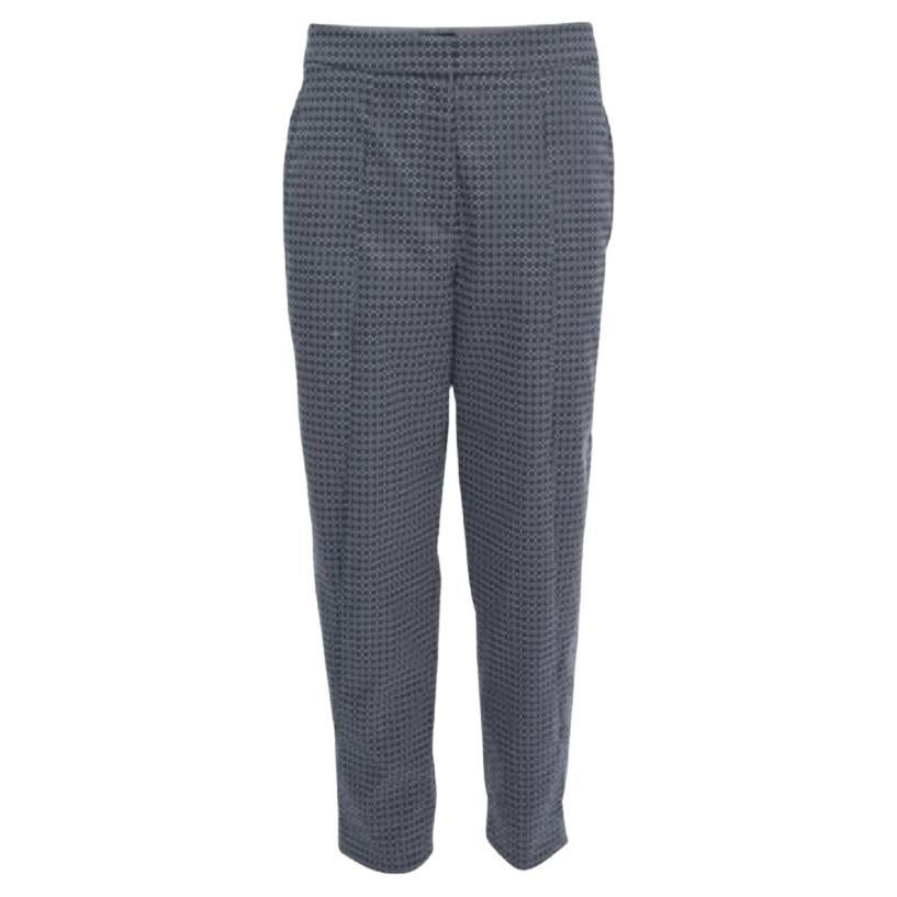 Giorgio Armani Lila & Grau gemusterte Strickhose M im Angebot