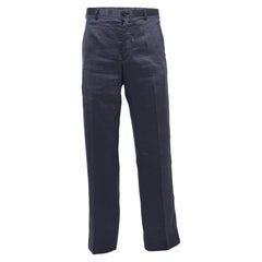 Giorgio Armani Lila Hose aus Leinenmischung XXL