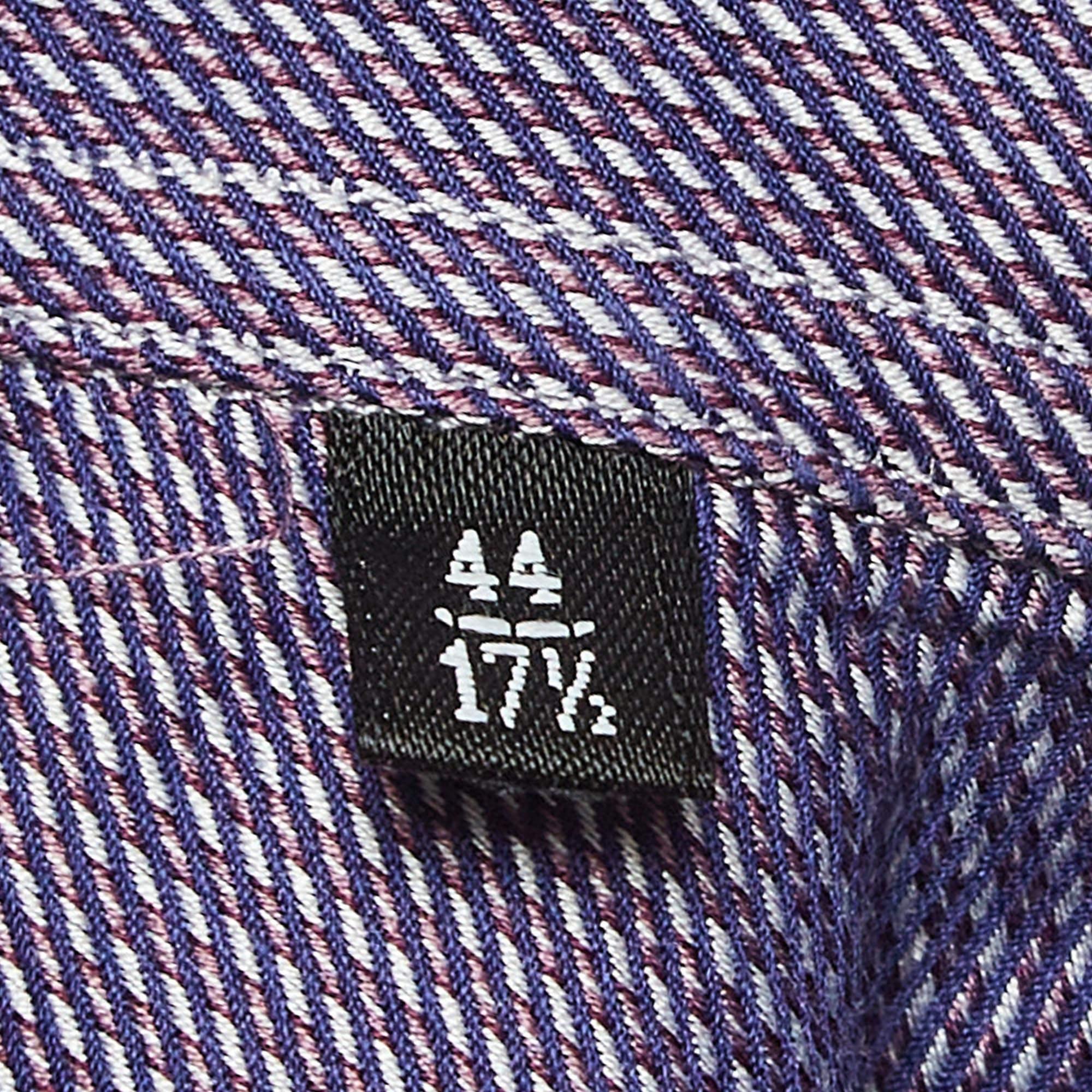Uomo Giorgio Armani Camicia Button Up in cotone con motivo viola XXXL in vendita