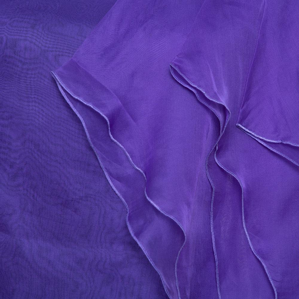 Women's Giorgio Armani Purple Silk Organza Pleated One Shoulder Top L