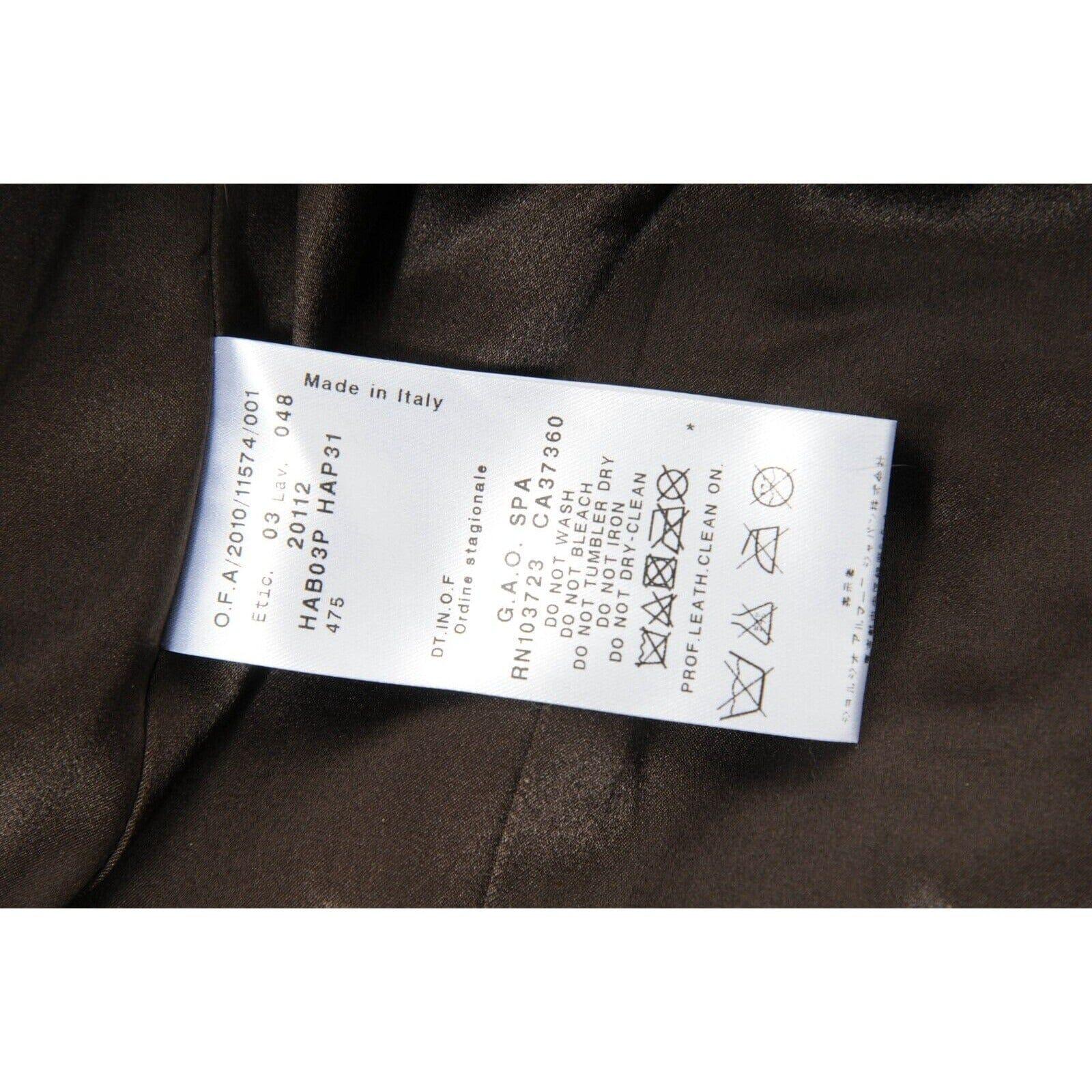 Giorgio Armani Giacca in pelliccia di coniglio taglia 48 US 12 XXL Marrone Nero Cinghie Bondage in vendita 4