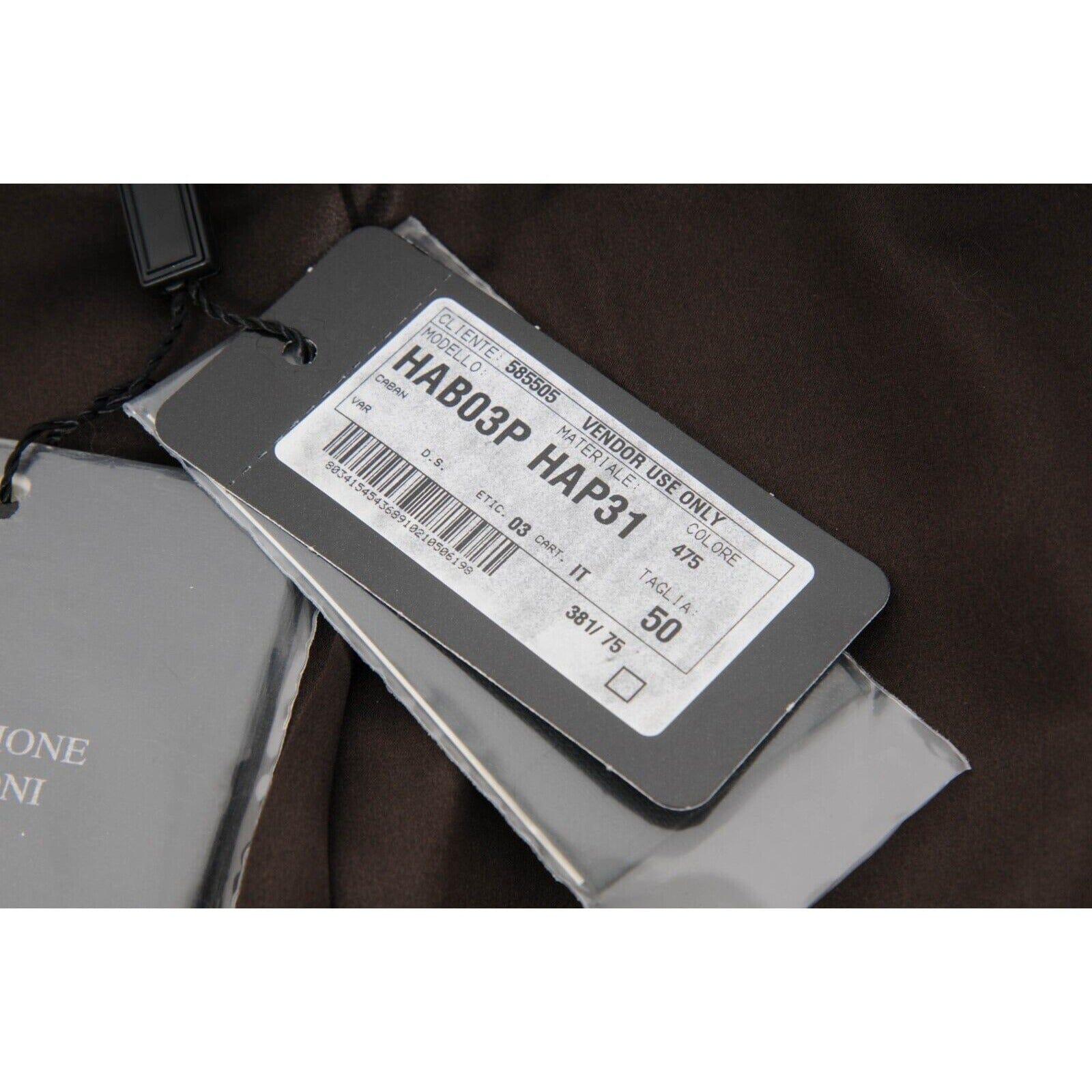 Giorgio Armani Giacca in pelliccia di coniglio taglia 48 US 12 XXL Marrone Nero Cinghie Bondage in vendita 5