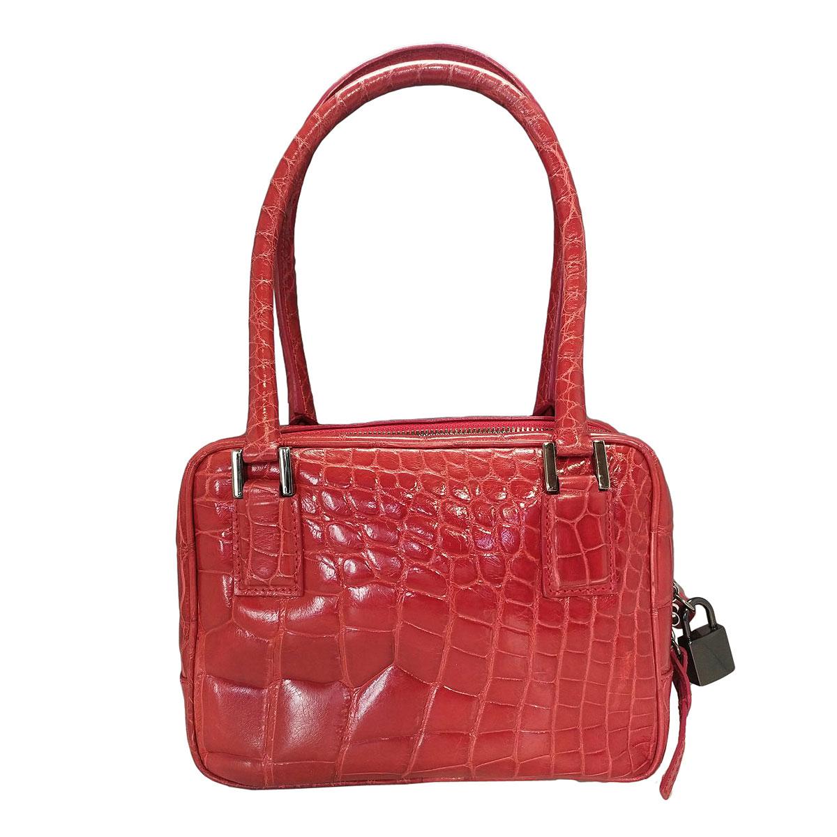 Giorgio Armani Red Crocodile small Handbag For Sale at 1stDibs