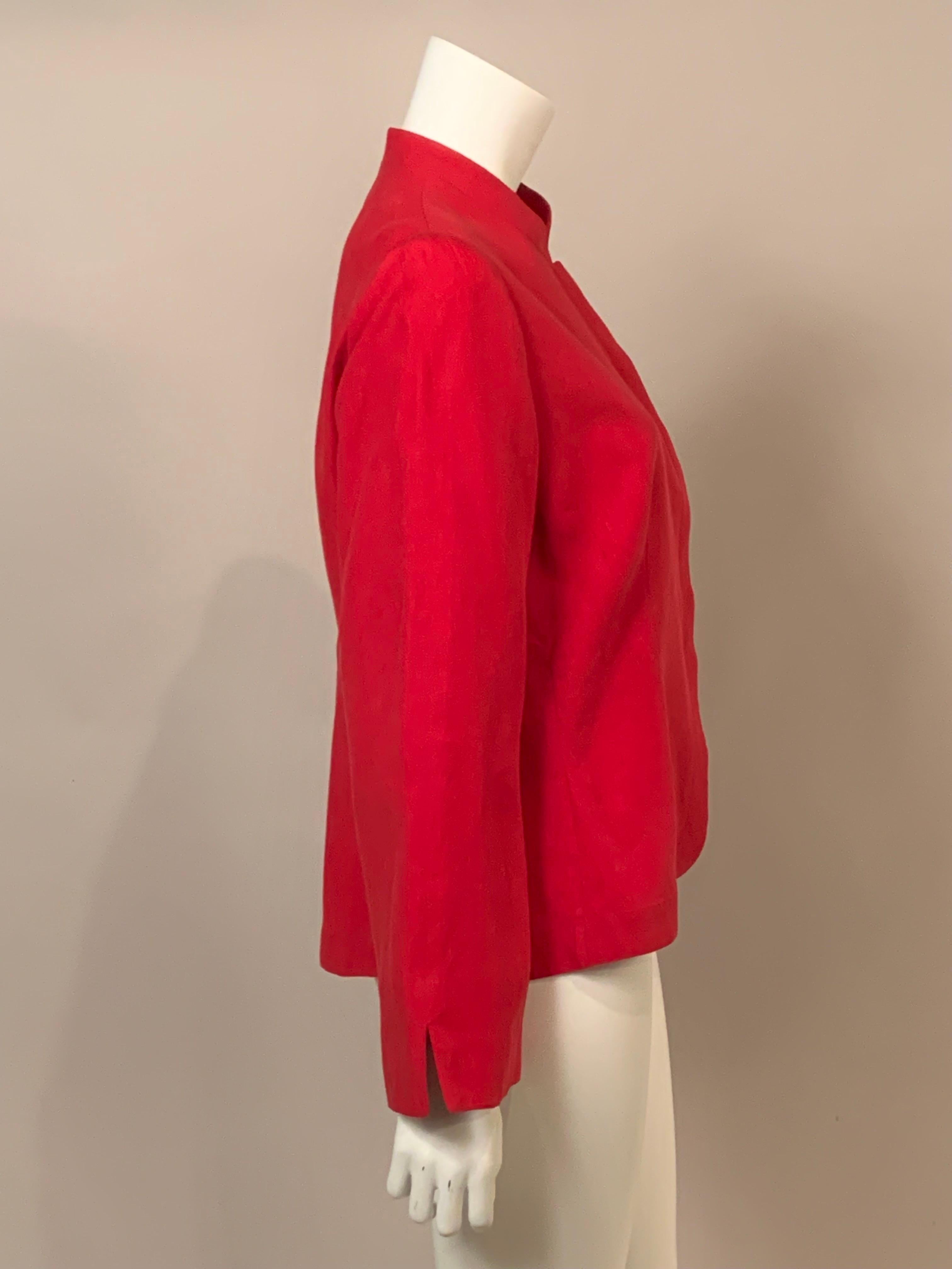 Women's Giorgio Armani Red Linen Jacket For Sale