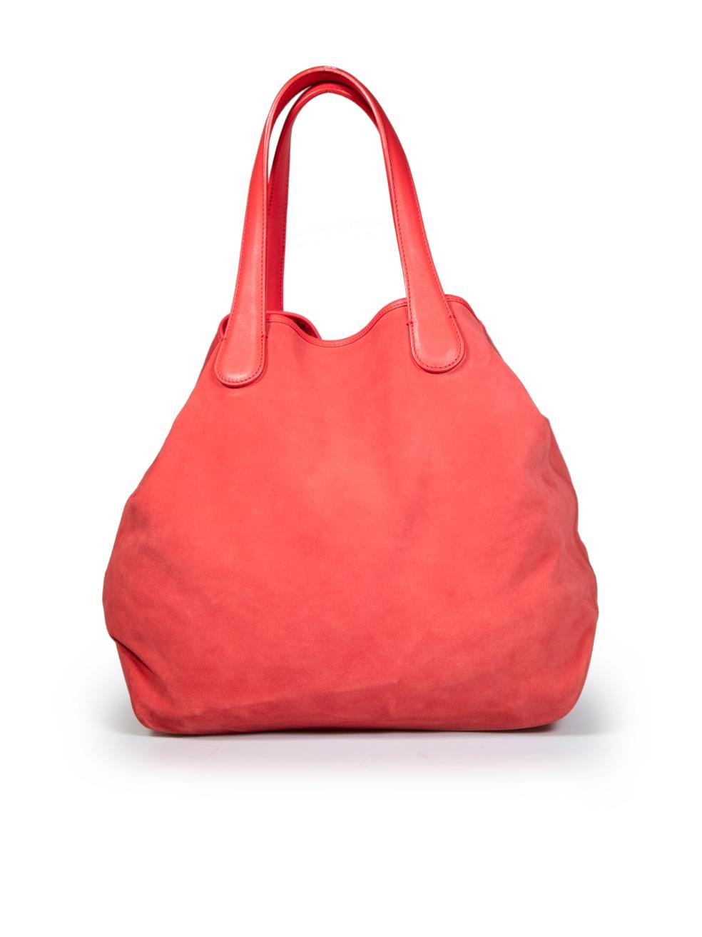Giorgio Armani Red Suede Tote Bag In Good Condition For Sale In London, GB
