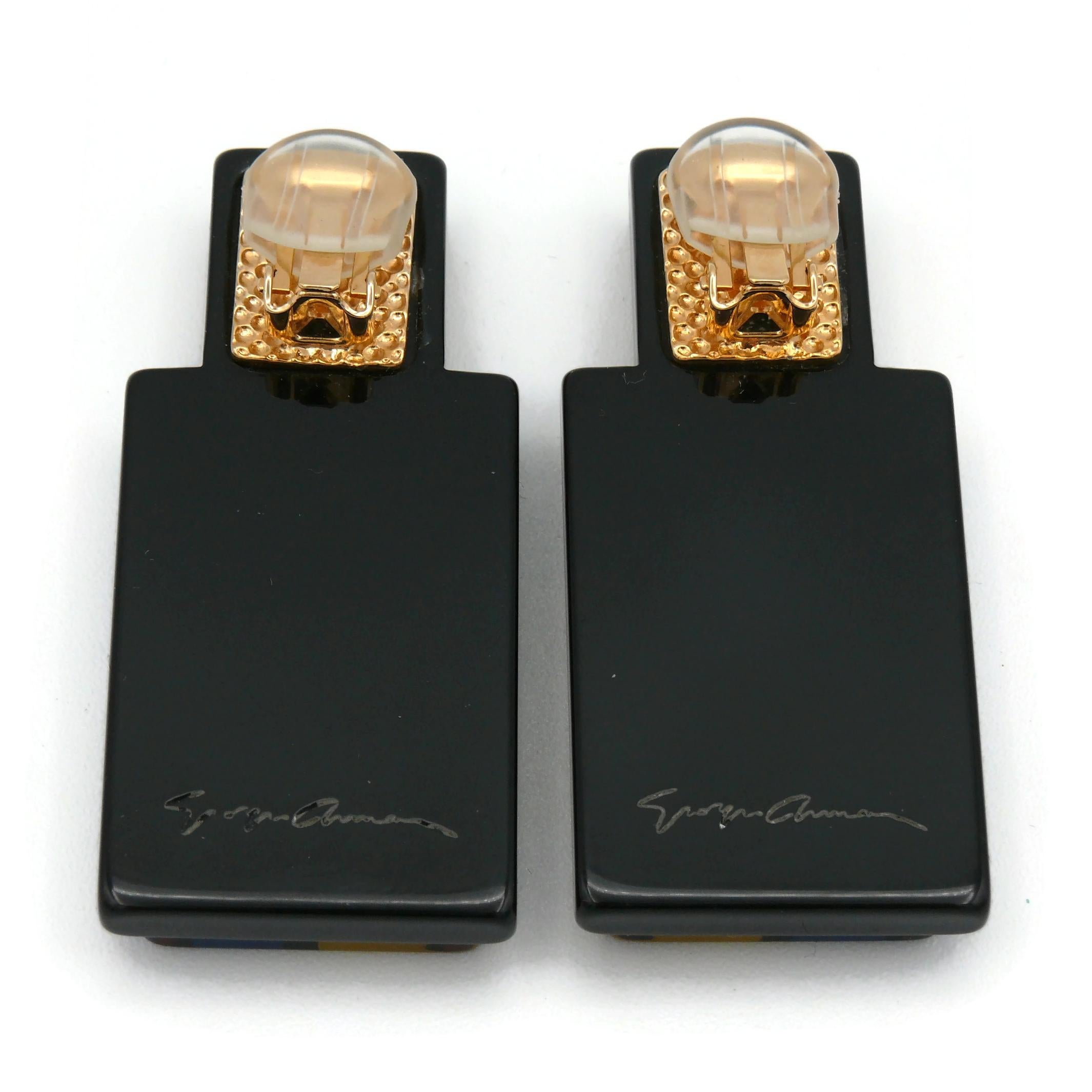 Giorgio Armani Resin Flacon Clip-On Earrings For Sale 1
