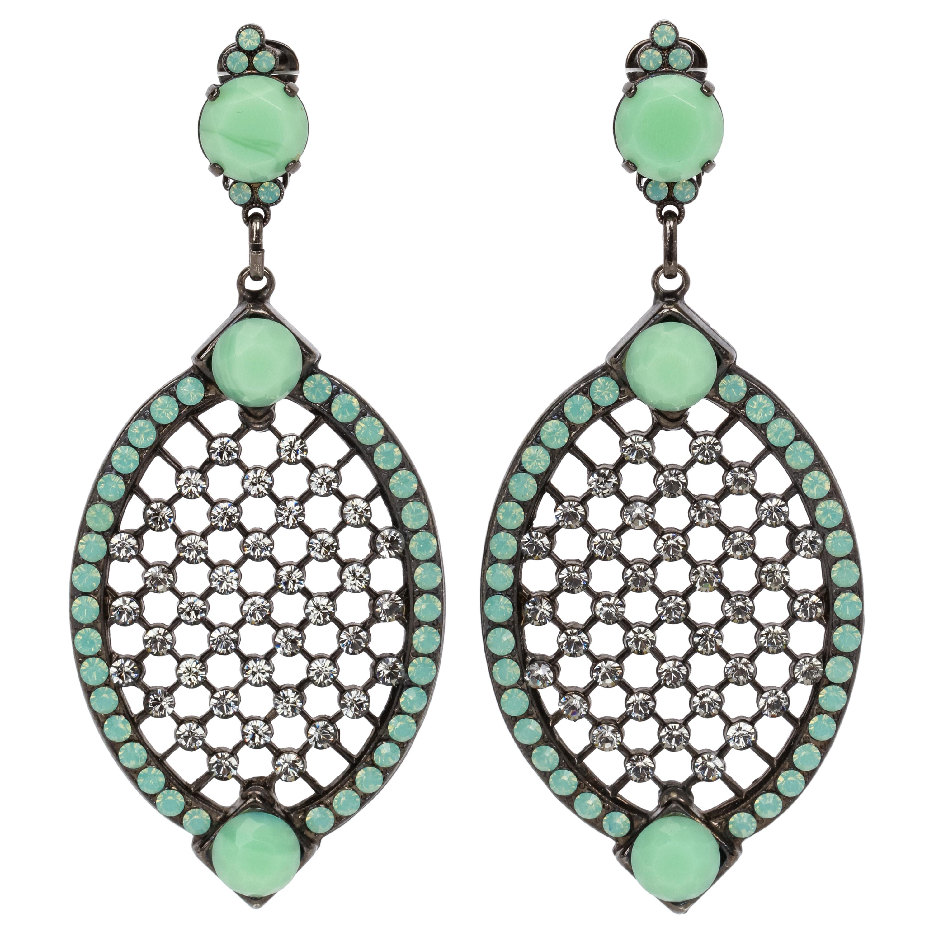 Giorgio Armani Pendientes de Piedra con Gota de Strass en venta