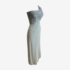 Giorgio Armani S/S 1994 One-Shoulder Grey Silk Evening Dress