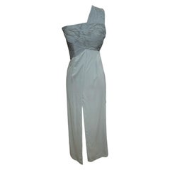 Giorgio Armani S/S 1994 One-Shoulder Grey Silk Evening Dress