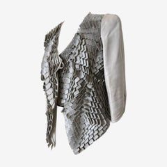 Giorgio Armani S/S 2013 Woven Leather Strip Jacket