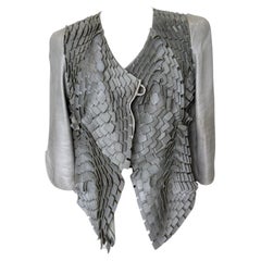 Giorgio Armani S/S 2013 Woven Leather Strip Jacket