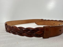 Giorgio Armani Saddle Tan Braided Leather Belt 70/28