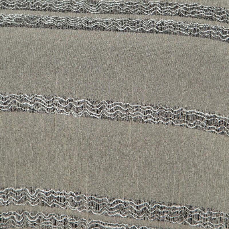 Gray Giorgio Armani Sage Green Sheer Linen Silk Asymmetric Hem Long Sleeve Blouse M
