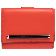 Giorgio Armani Scarlet Leather Trifold Wallet