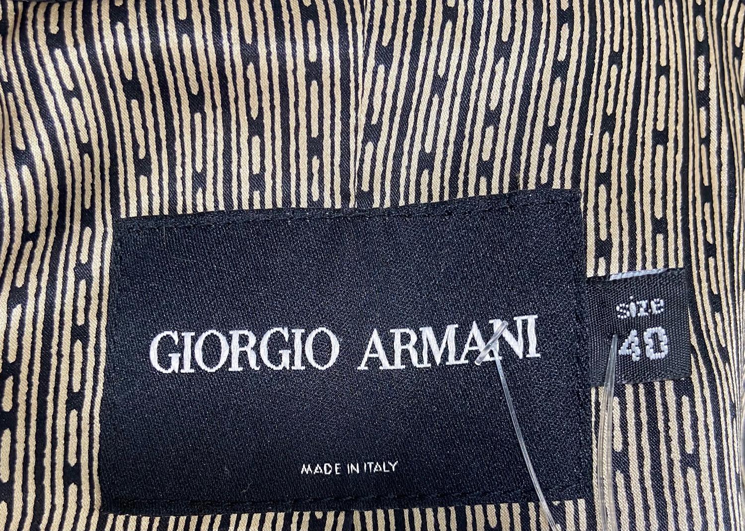 Giorgio Armani Sheared Lamb with Leather Facings in Black & Brown Jacket 6