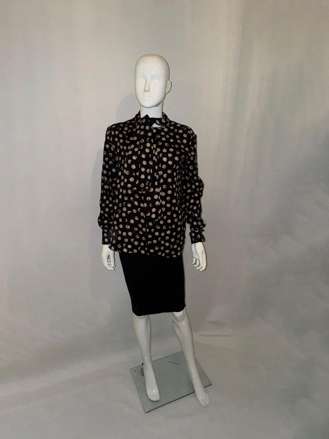 Giorgio Armani Silk Blouse with Spots For Sale 1