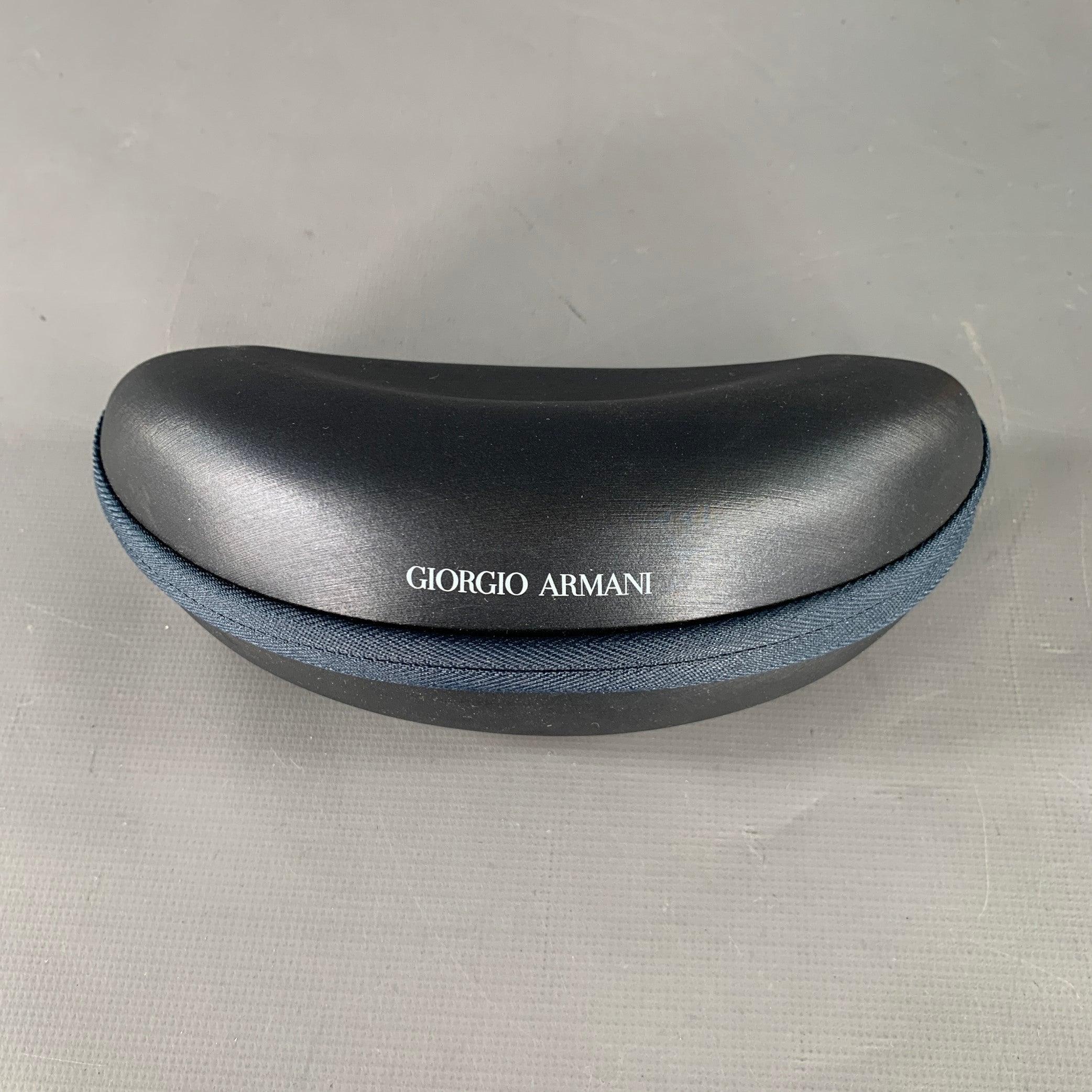 GIORGIO ARMANI Silver Black Metal Shield Mirrored Sunglasses For Sale 3