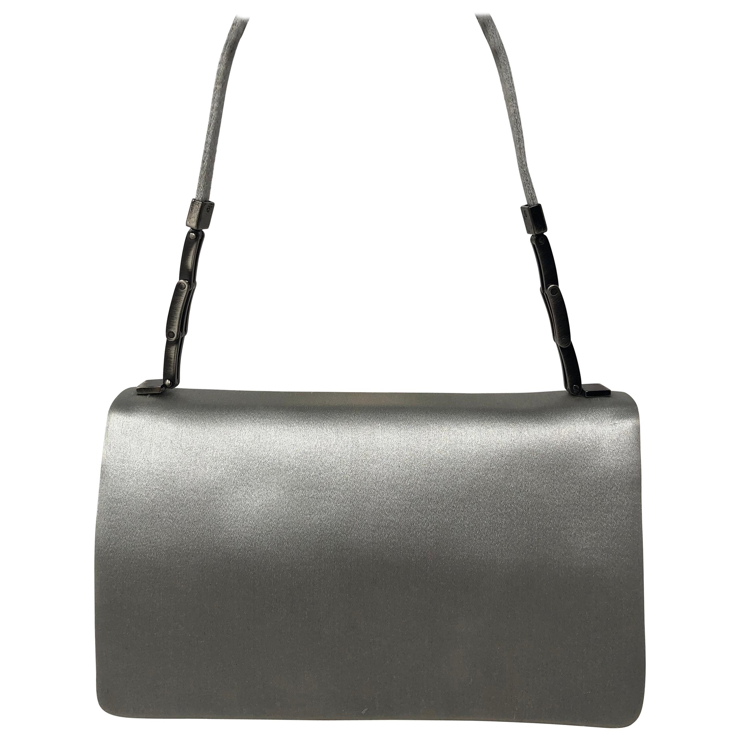 Giorgio Armani Silver Silk Bag