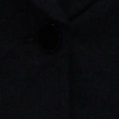 Giorgio Armani Single-Breasted Blazer with Pockets in Navy Blue Wool